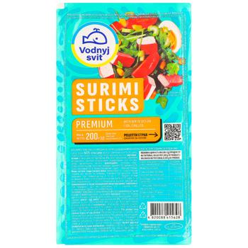 Продукт із сурімі Vodnyi Svit Surimi Sticks Premium охолоджений 200г - купити, ціни на КОСМОС - фото 1