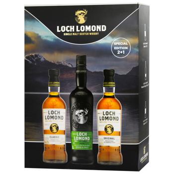 Виски Loch Lomond Classic-Original-Peated 40%-40%-46% 3х0,7л - купить, цены на ULTRAMARKET - фото 1