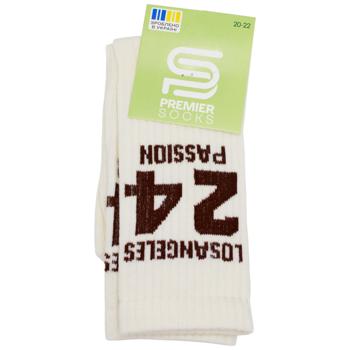Шкарпетки Premier Socks дитячі високі Рубчик 24 р.20-22 молочний