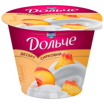 Dolce Peach Flavored Cottage Cheese Dessert 3.4% 200g - buy, prices for Ideal - photo 1