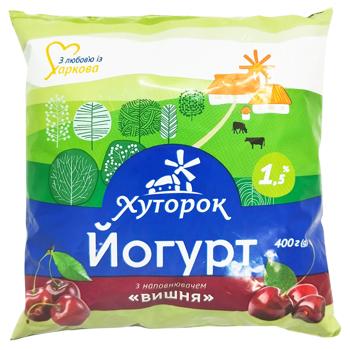 Йогурт Хуторок Вишня 400г