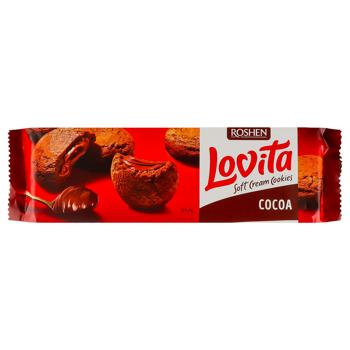 Печенье Roshen Lovita Soft Cream Cookies Choco с начинкой из какао 127г - купить, цены на METRO - фото 1