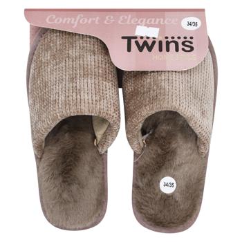 Twins Children's Home Slippers Mocha s.34/35 - buy, prices for MegaMarket - photo 1