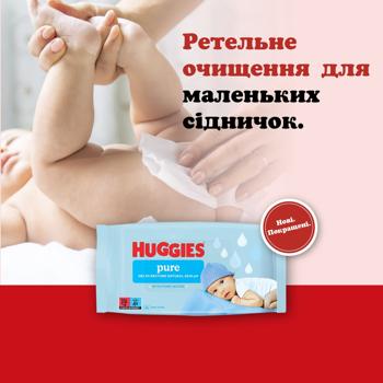 Серветки вологі Huggies Pure 2+1 168шт - купити, ціни на - фото 11