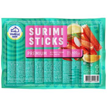 Продукт из сурими Vodnyi Svit Surimi Sticks Premium замороженный 400г - купить, цены на КОСМОС - фото 1
