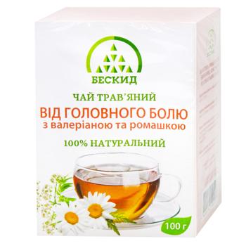 Beskyd Herbal Tea For Headache with Valerian and Chamomile 100g - buy, prices for NOVUS - photo 1