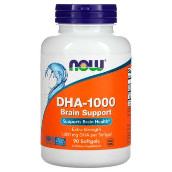 ДГК для улучшения работы мозга, DHA-1000 Brain Support, Now Foods, 1000 мг, 90 гелевых капсул - купити, ціни на Біотус - фото 1