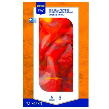 Перец красный болгарский Metro Chef фаршированный крем-сыром в масле 1,1кг - купить, цены на METRO - фото 2