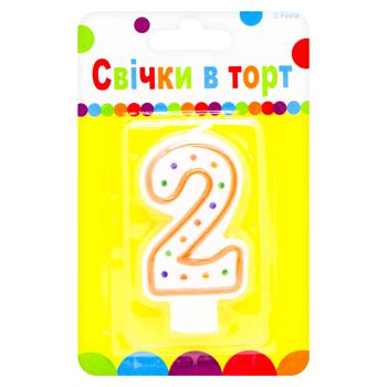 Свеча в торт Festa цифра 2 - купить, цены на Auchan - фото 1