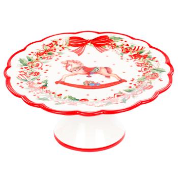 Bona Di Christmas Ornament Ceramic Cake Stand 21.6cm