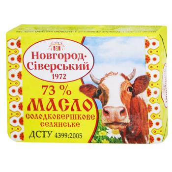 Масло Новгород-Сіверський солодковершкове 73% 180г - купити, ціни на NOVUS - фото 1