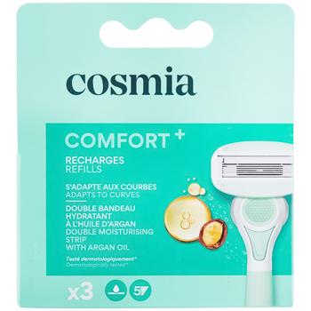Змінні касети Cosmia Comfort+ жіночий 5 лез 3 шт (3596710541140) - купити, ціни на Auchan - фото 1