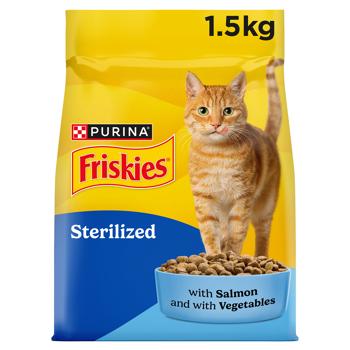 Friskies Sterilized Dry Food with Salmon, Tuna and Vegetables for Sterilized Cats 1.5kg - buy, prices for NOVUS - photo 2