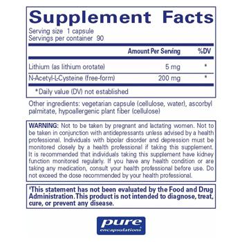 Pure Encapsulations Lithium Ororate 5mg 90 capsules - buy, prices for Biotus - photo 2