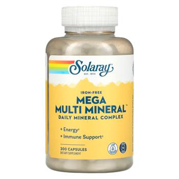 Мультиминералы Solaray Mega Multi Mineral без железа 200 капсул - купить, цены на Biotus - фото 1