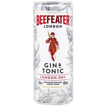 Beefeater Gin&Tonic London Dry Low Alcohol Drink 4.9% 250ml - buy, prices for METRO - photo 1