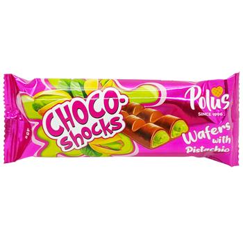 Вафли Polus Choco-shocks с фисташкой 45г - купить, цены на Таврия В - фото 1