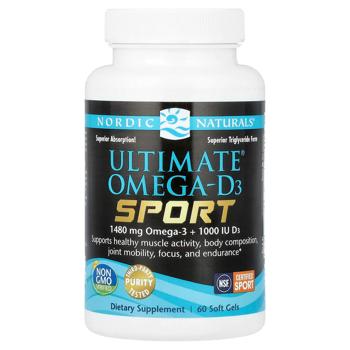 Рыбий жир и витамин Д3 Nordic Naturals Ultimate Omega-D3 Sport 60 гелевых капсул - купить, цены на Biotus - фото 1