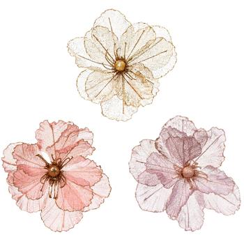 Украшение Цветок мак на клипсе 27см в ассортименте