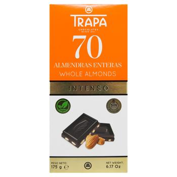 Шоколад черный Trapa Intenso с миндалем 70% 175г