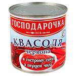 Фасоль Господарочка красная в остром соусе с перцем чили 420г