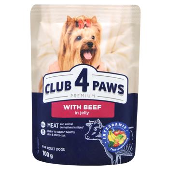 Корм влажный Club 4 Paws с говядиной для собак 100г