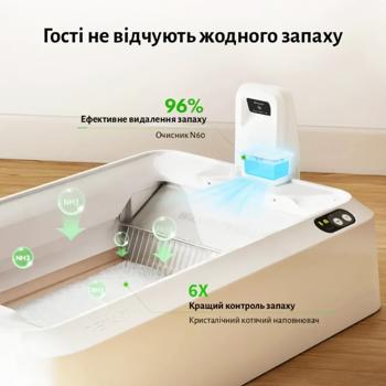 Туалет для кошек Petkit Purobot Crystal Duo P9905 автоматический 81,8х50,7х33,4см - купить, цены на MasterZoo - фото 7