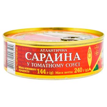 Riga Gold Sardine in Tomato Sauce 240g - buy, prices for MegaMarket - photo 1