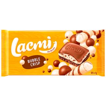 Шоколад Roshen Lacmi Bubble Crisp молочний пористий з молочною начинкою з кріспі 85г