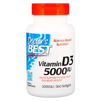 Вітамін Д3 Doctor's Best 5000 МО 360 гелевих капсул - купити, ціни на Біотус - фото 1