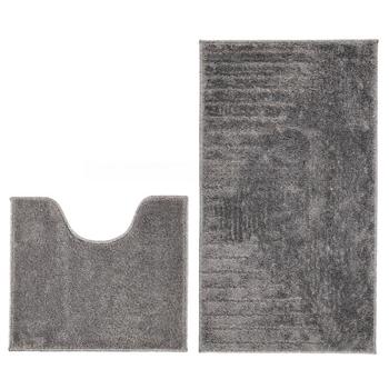 Dariana Joy Bath Mats 57х50cm, 57х100cm 2pcs Grey Geometry - buy, prices for Ideal - photo 1