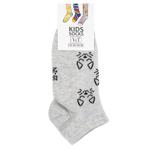 Носки детские V&T Улыбающиеся котята короткие р.22-24 серый меланж