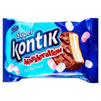 Konti Super Kontik Sandwich Cookies with Marshmallow Filling in Glaze 30g