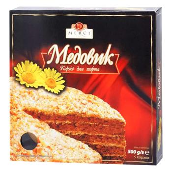Коржи для торта Merci Медовик 500г - купить, цены на КОСМОС - фото 1