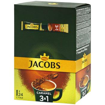 Напій кавовий Jacobs 3в1 Карамель 15г*24шт