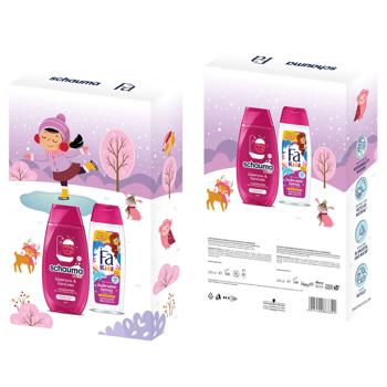 Набір подарунковий Шампунь-бальзам Schauma Kids 250мл + Гель для душу Fa Kids для дiвчаток 250мл - купити, ціни на - фото 4