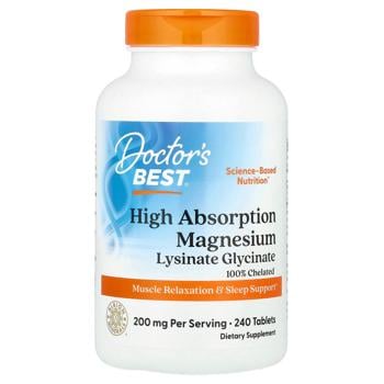 Doctor's Best High Absorption Chelated Magnesium with Minerals 200mg 240 tablets