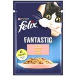 Корм влажный Felix Fantastic с лососем для взрослых кошек 85г