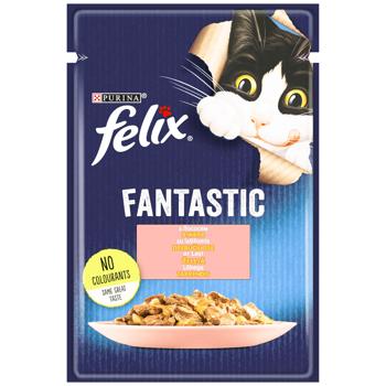 Корм вологий Felix Fantastic з лососем для дорослих котів 85г - купити, ціни на MasterZoo - фото 1