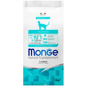 Корм сухий Monge Monoprotein з тріскою для стерилізованих котів 1,5кг - купити, ціни на MasterZoo - фото 1