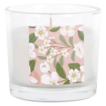 Свеча Actuel White Flowers ароматическая в стакане 7x6,5см