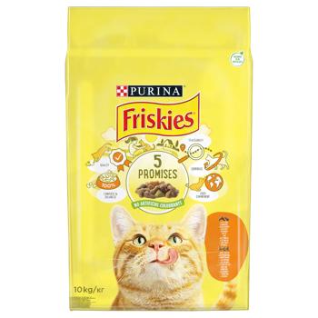 Корм сухий Friskies з куркою та овочами для дорослих котів 10кг - купити, ціни на MasterZoo - фото 1