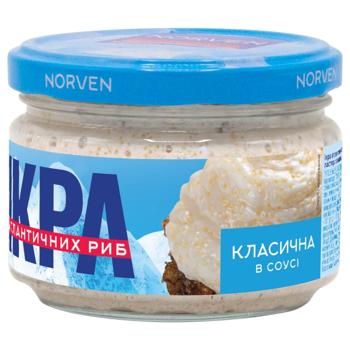 Икра атлантических рыб Norven в белом соусе классическая 160г