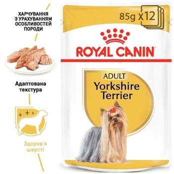 Корм вологий Royal Canin Adult з домашньою птицею для собак породи йоркширський тер'єр 9+3шт*85г - купити, ціни на MasterZoo - фото 7