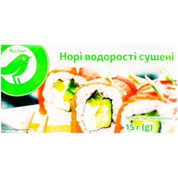 Auchan Dried Nori Seaweed 10 Half Sheets 15g - buy, prices for Auchan - photo 1