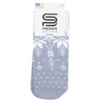 Шкарпетки Premier Socks жіночі махрові з малюнком р.23-25 сіро-білий