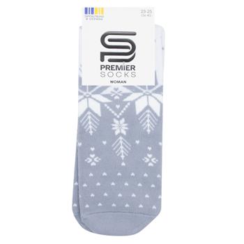 Носки Premier Socks женские махровые с рисунком р.23-25 серо-белый - купить, цены на NOVUS - фото 1