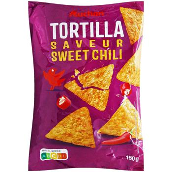 Auchan Tortilla Chips with Sweet Chili Flavor 150g