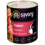 Savory Wet Food with Turkey for Adult Dogs of All Breeds 800g