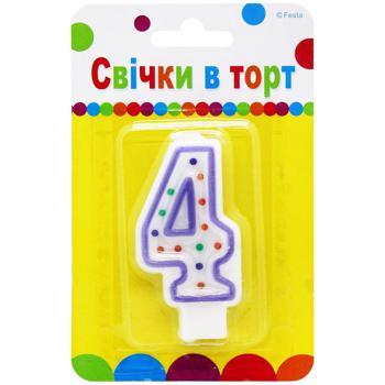 Свеча цифра 4 для торта